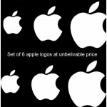 Set of 8 apple logo sticker decals for bikes, cars, laptops, mobile
